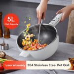 Modong 5L Stainless Steel Electric Wok