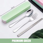 Green Portable Stainless Steel Cutlery Set