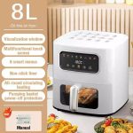 White 8L Digital Air Fryer With Window