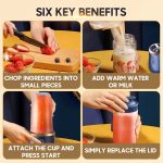 Pink 1400mAh Portable Juicer Blender - Image 5